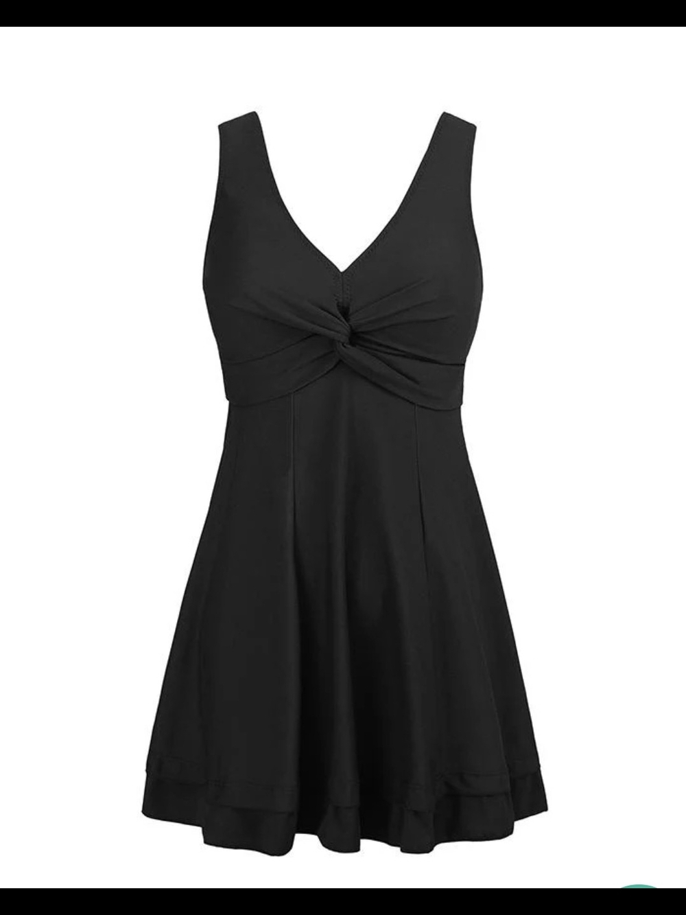 Black Twist-Front Swim Dress